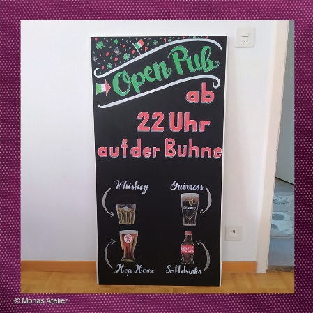 Tafelbeschriftung Open Pub